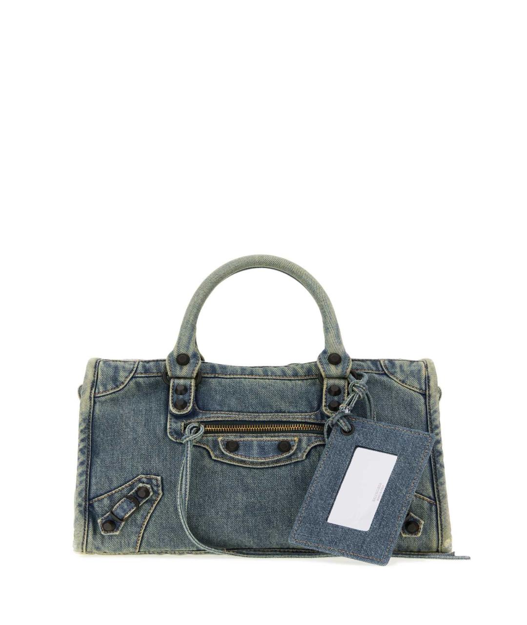 BALENCIAGA Синяя хлопковая сумка тоут, фото 1