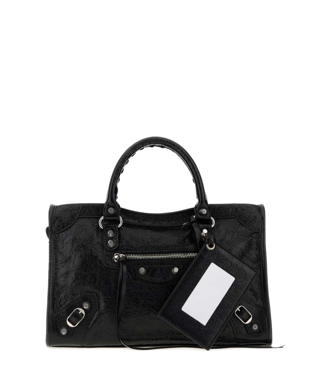 BALENCIAGA Черная кожаная сумка с короткими ручками, фото 1