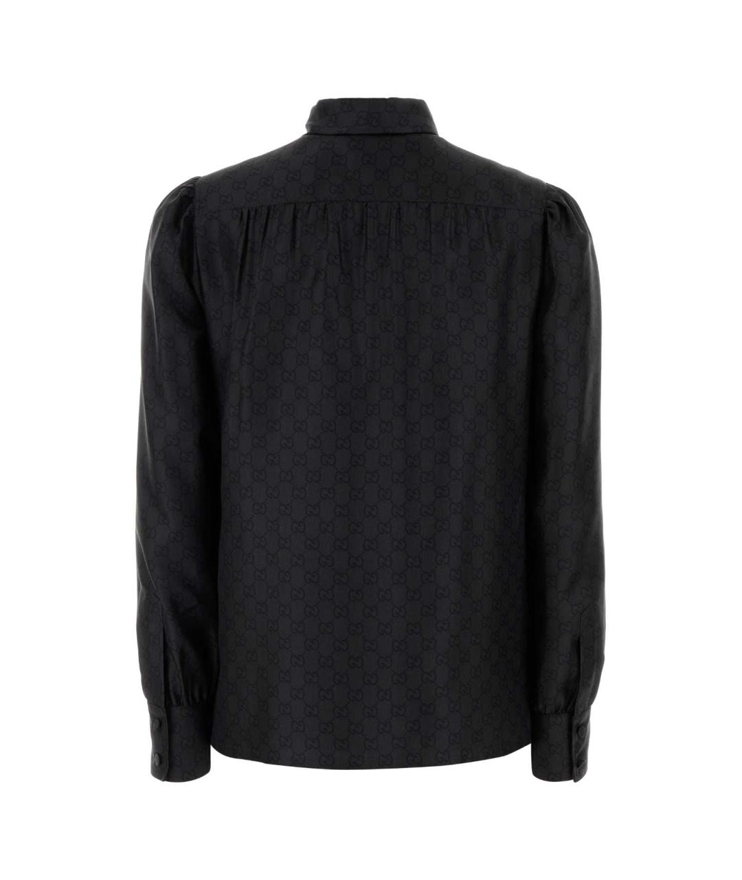 GUCCI Черная шелковая блузы, фото 2