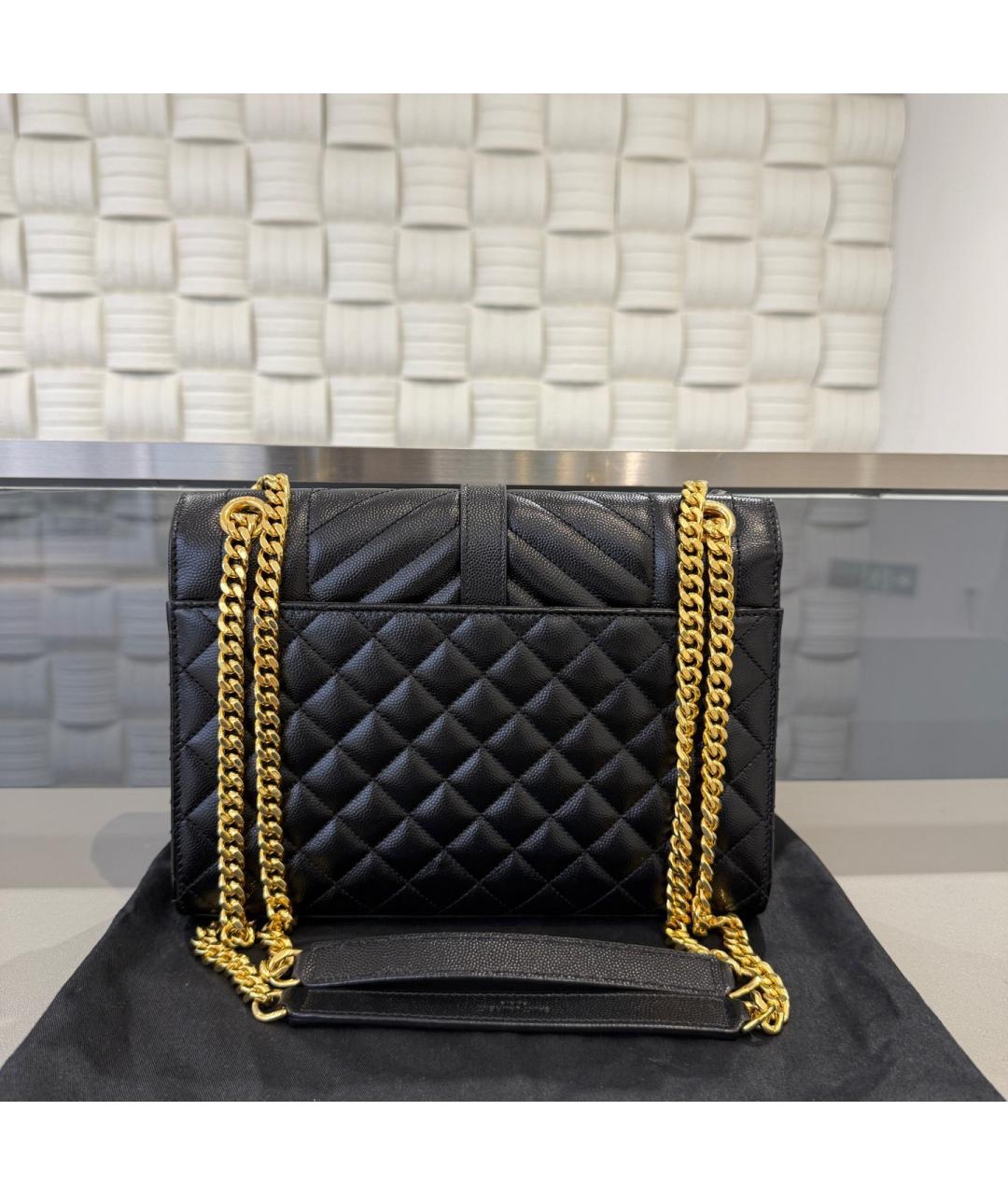 SAINT LAURENT Черная кожаная сумка через плечо, фото 4