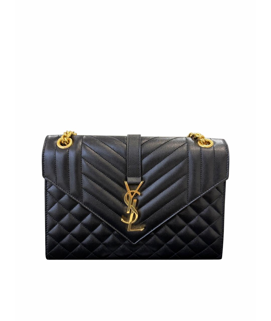 SAINT LAURENT Черная кожаная сумка через плечо, фото 1