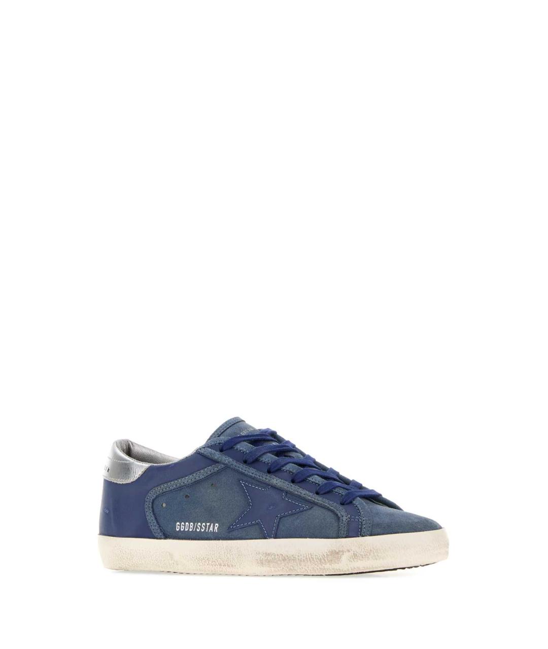 GOLDEN GOOSE Синие кожаные кроссовки, фото 2