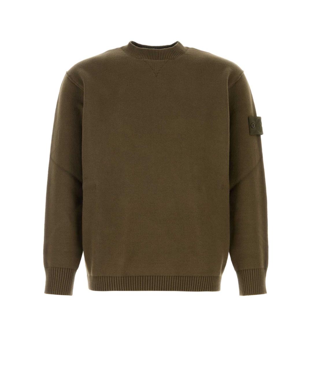STONE ISLAND Зеленый хлопко-эластановый джемпер / свитер, фото 1