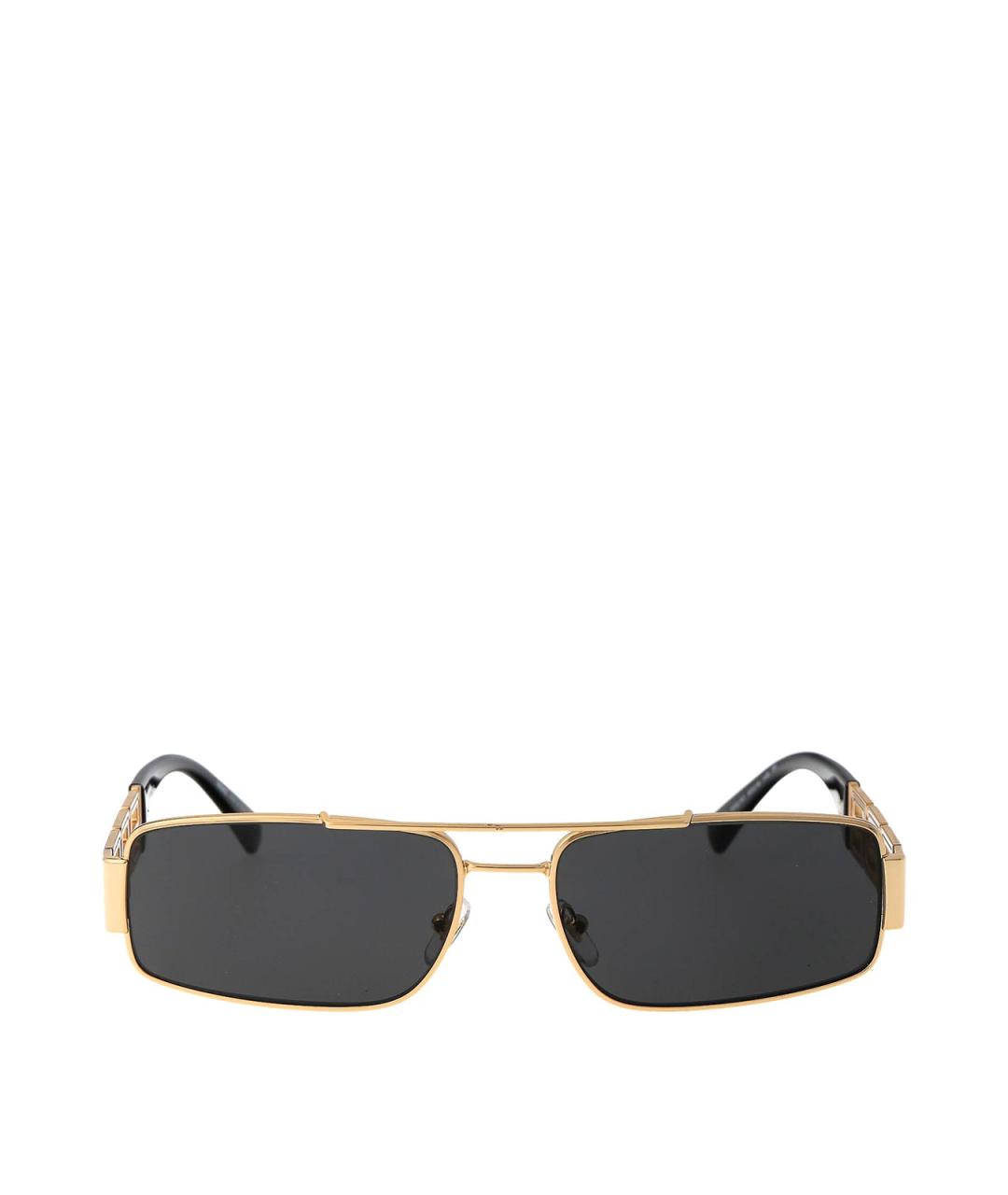 VERSACE Золотые металлические солнцезащитные очки, фото 1