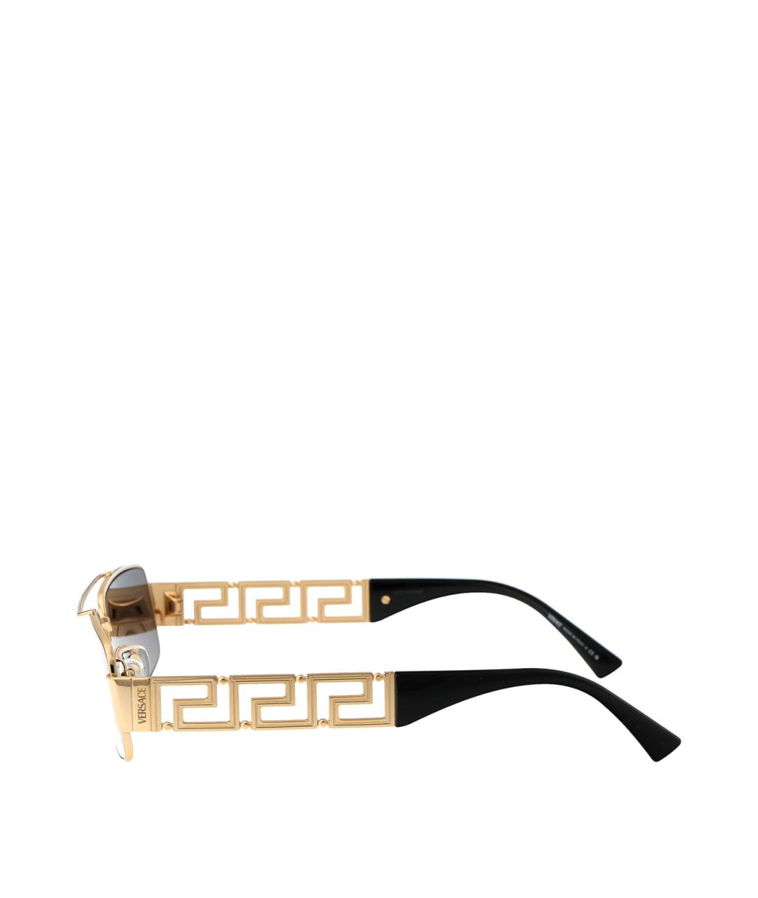 VERSACE Золотые металлические солнцезащитные очки, фото 3