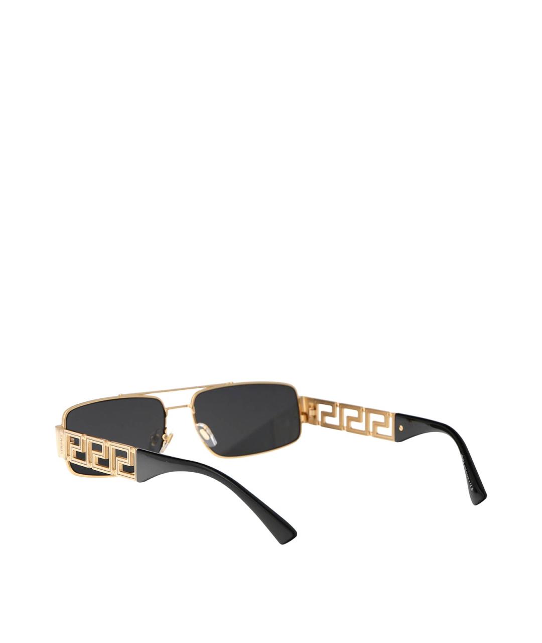 VERSACE Золотые металлические солнцезащитные очки, фото 4