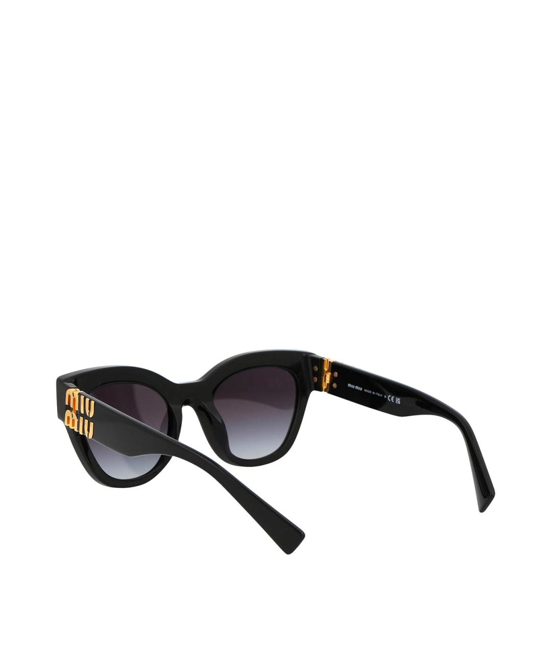 MIU MIU Черные пластиковые солнцезащитные очки, фото 4