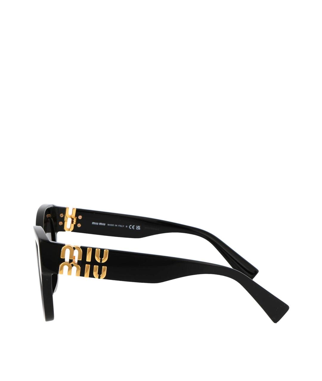 MIU MIU Черные пластиковые солнцезащитные очки, фото 3