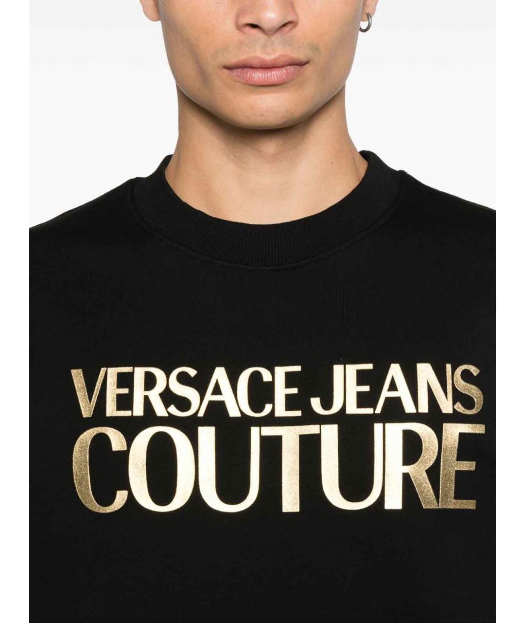 VERSACE JEANS COUTURE Черный хлопковый джемпер / свитер, фото 2