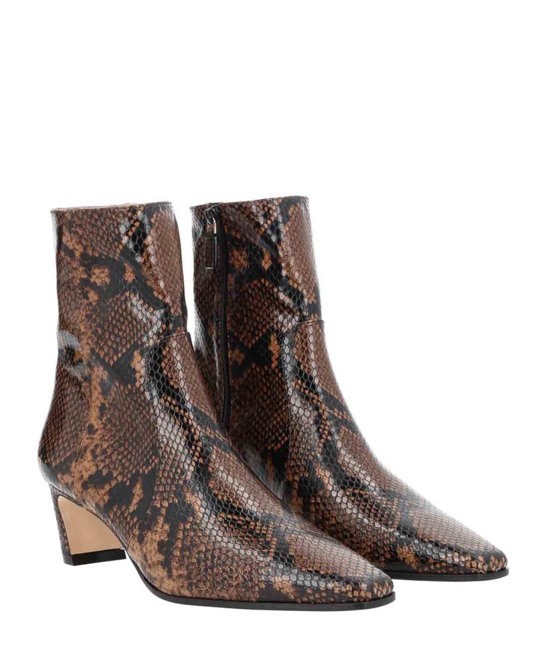 STUART WEITZMAN Коричневые кожаные ботильоны, фото 2