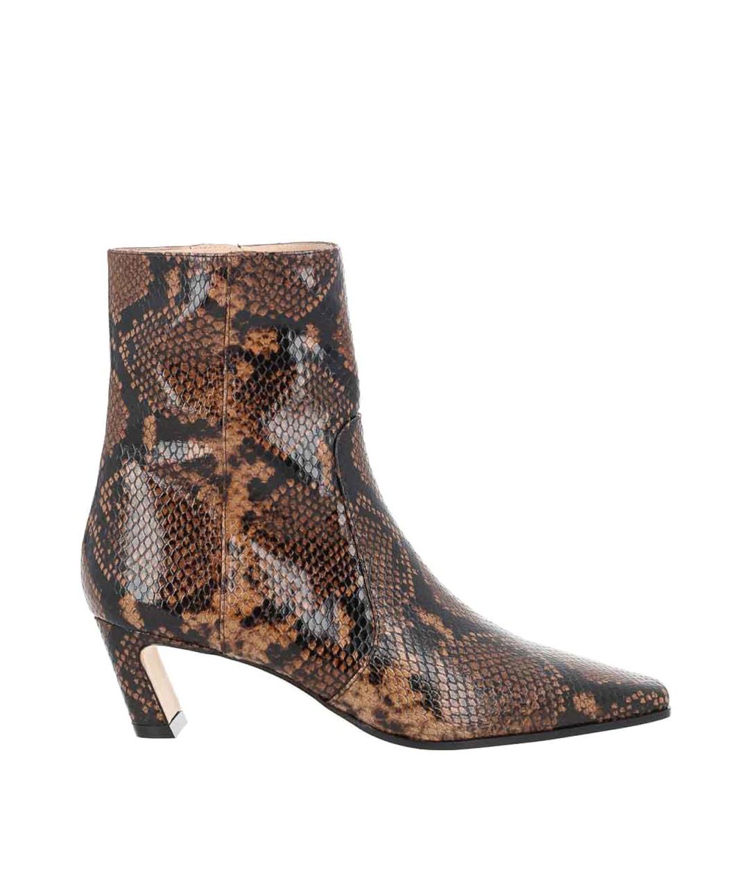 STUART WEITZMAN Коричневые кожаные ботильоны, фото 1
