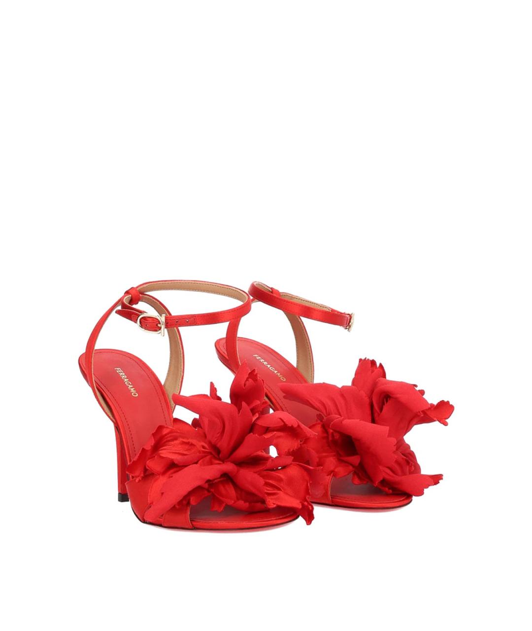 FERRAGAMO Красные кожаные босоножки, фото 2