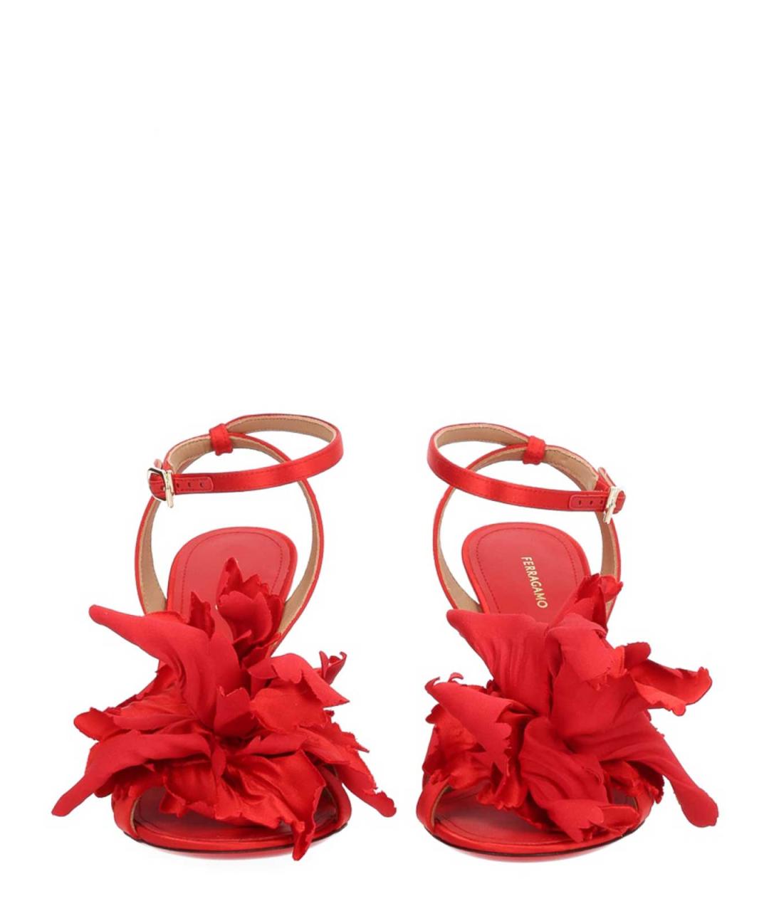 FERRAGAMO Красные кожаные босоножки, фото 3