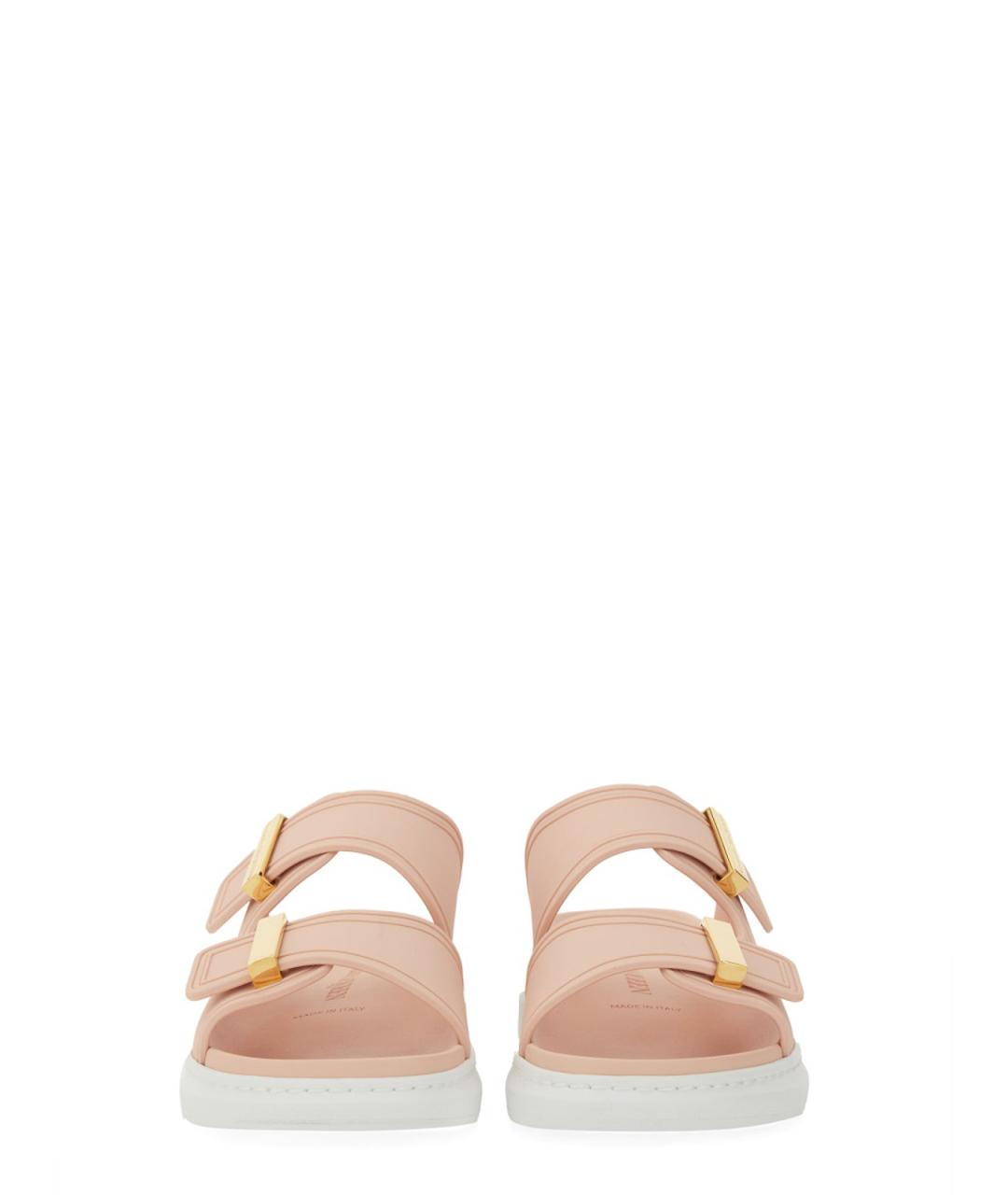 ALEXANDER MCQUEEN Розовые текстильные сандалии, фото 3