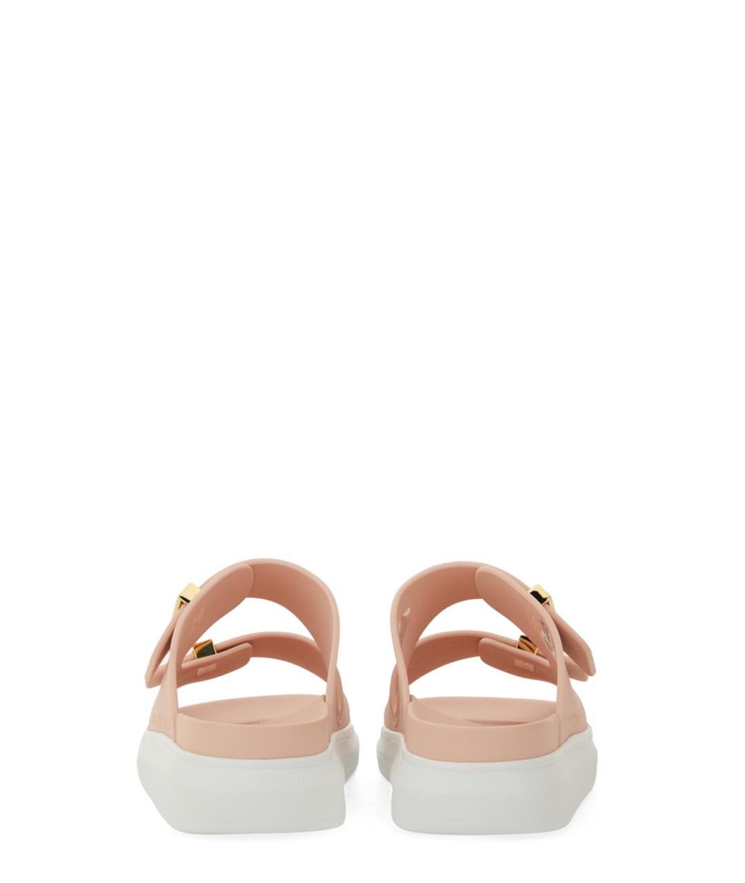 ALEXANDER MCQUEEN Розовые текстильные сандалии, фото 4