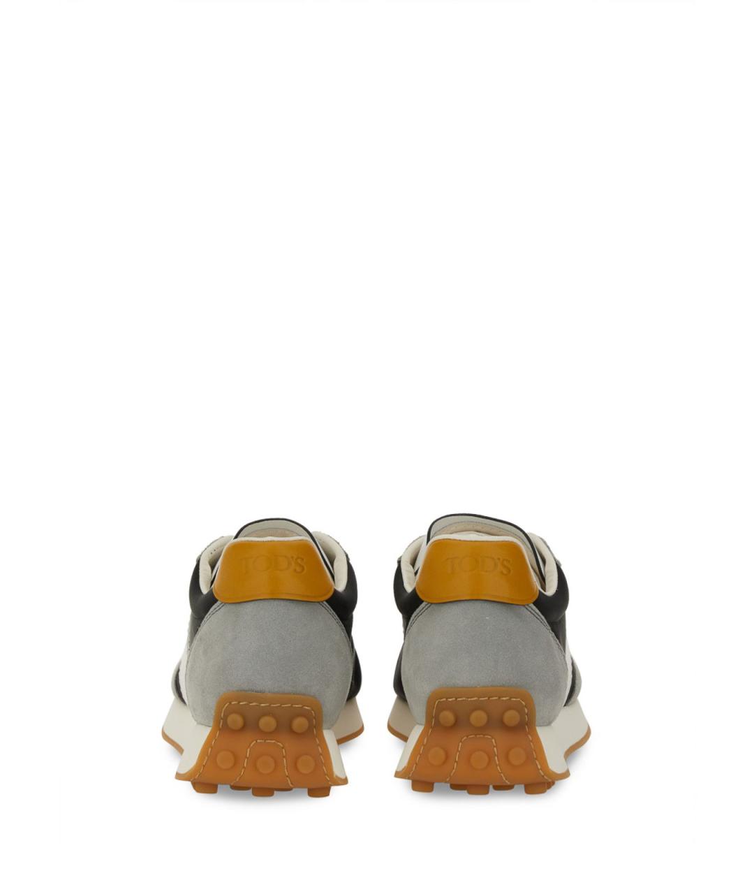 TOD'S Серые кожаные кроссовки, фото 3