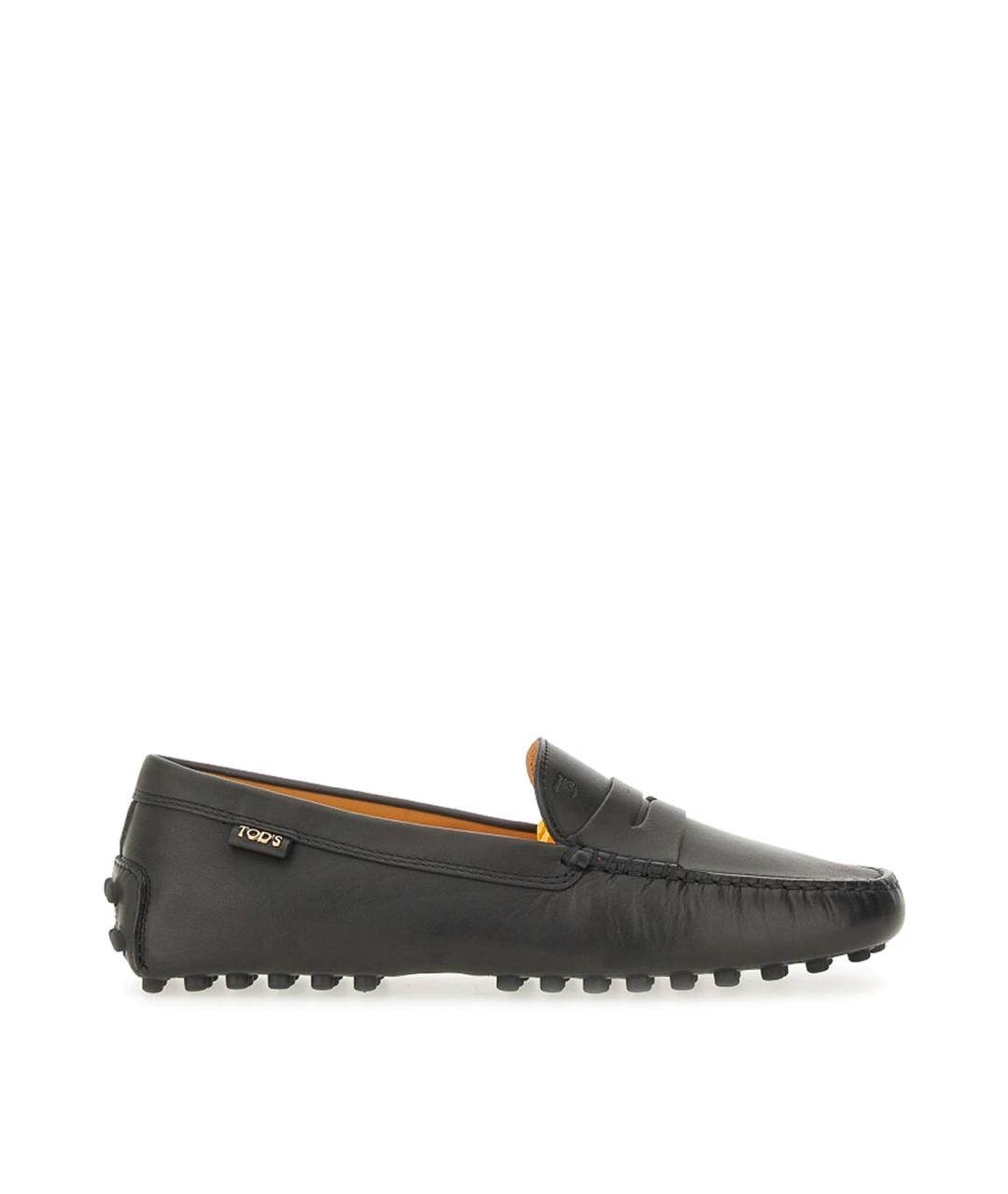 TOD'S Черные кожаные лоферы, фото 1