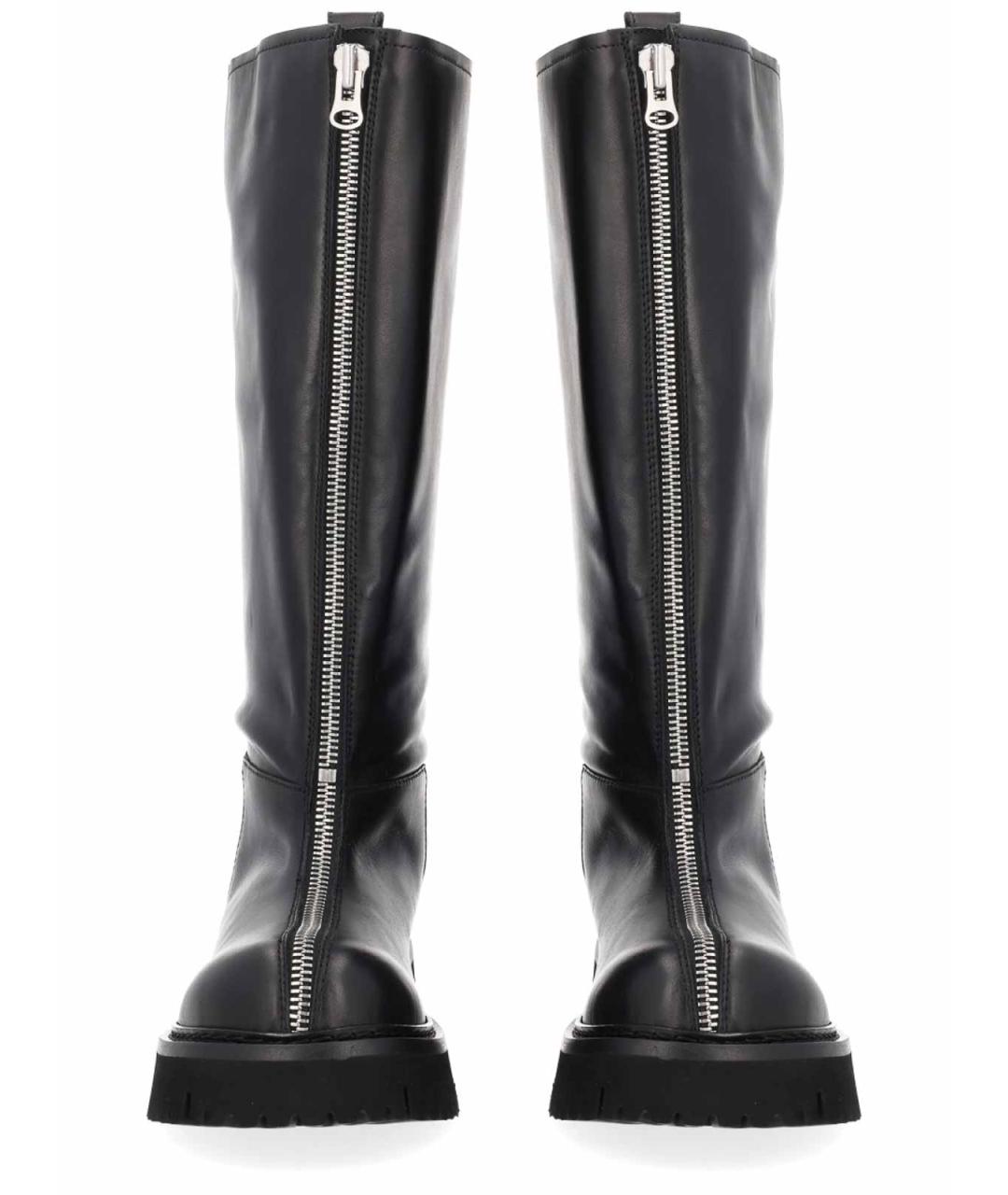 MOSCHINO Черные кожаные сапоги, фото 3
