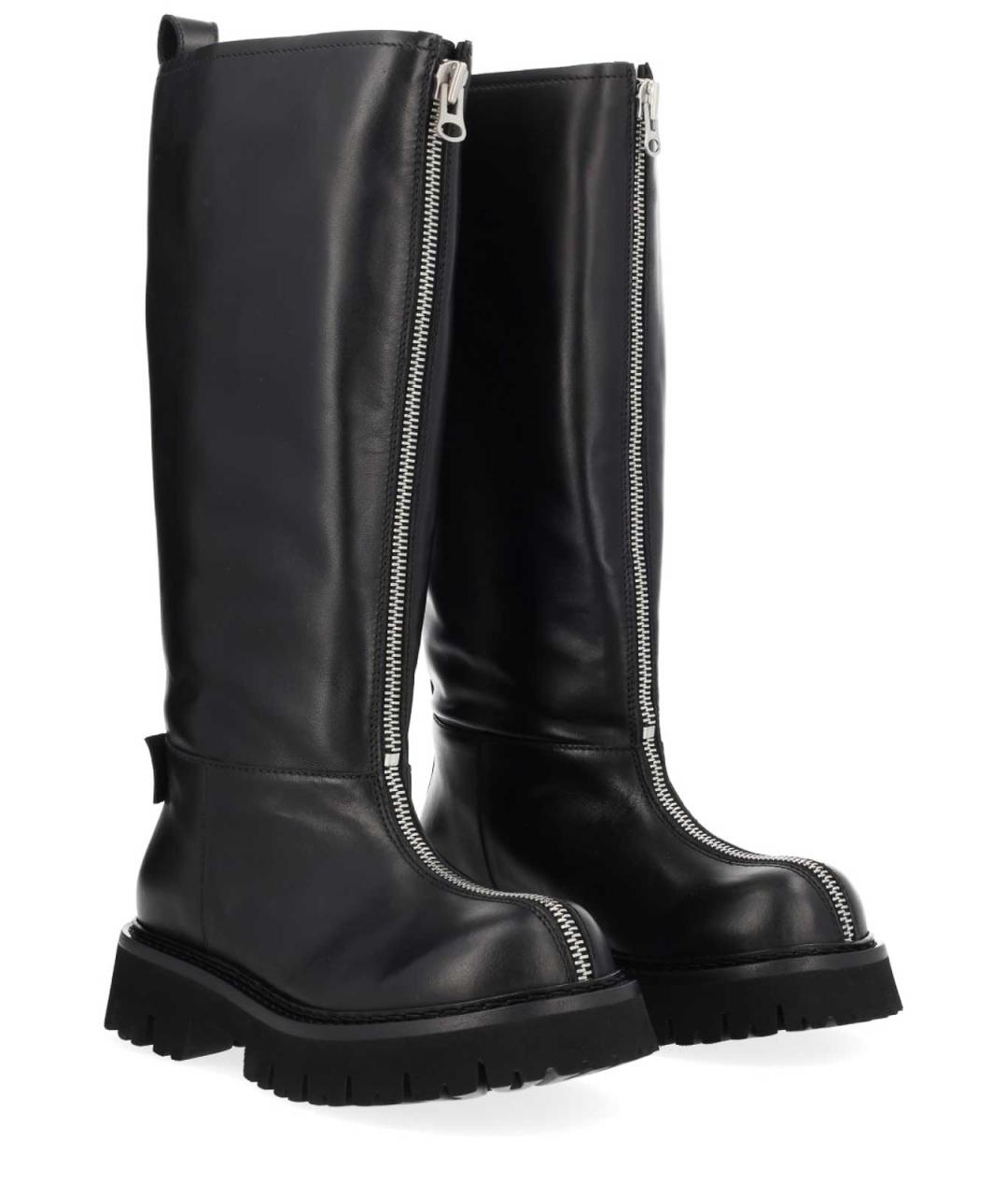MOSCHINO Черные кожаные сапоги, фото 2
