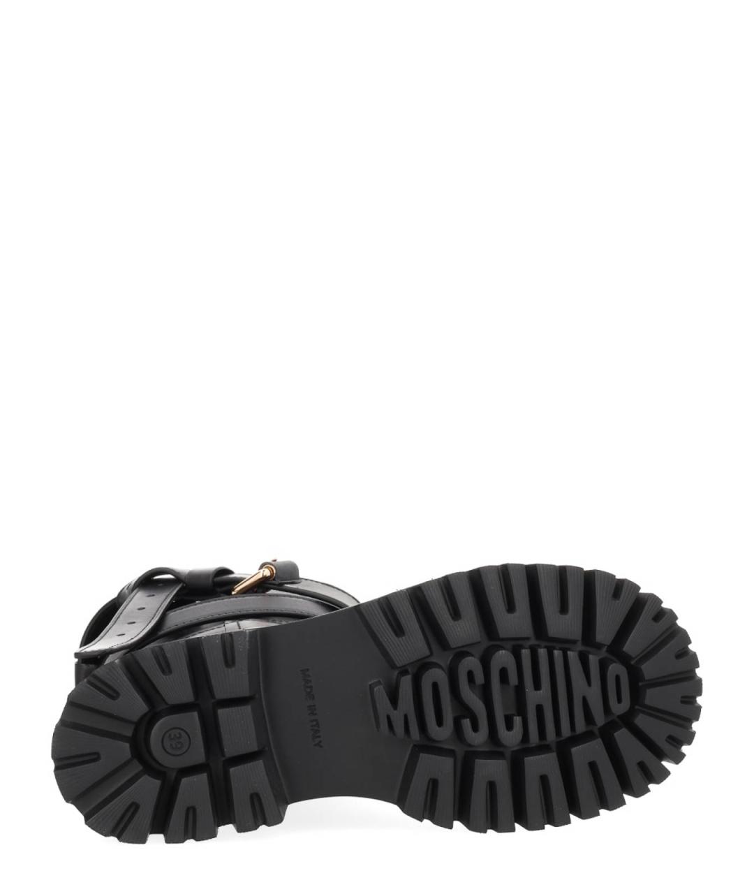 MOSCHINO Черные кожаные сапоги, фото 4