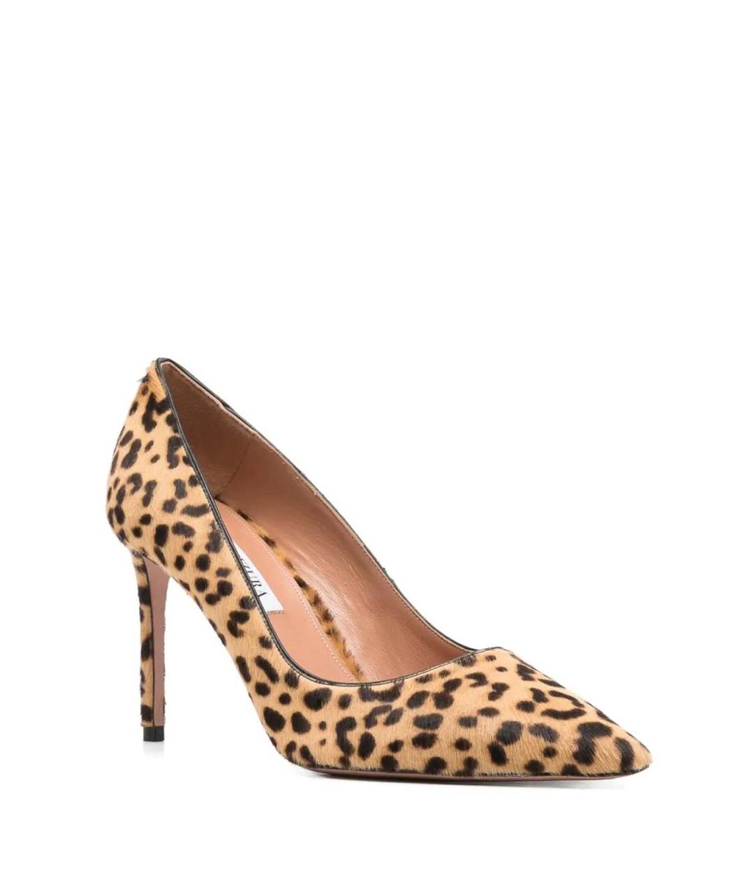AQUAZZURA Коричневые кожаные туфли, фото 3