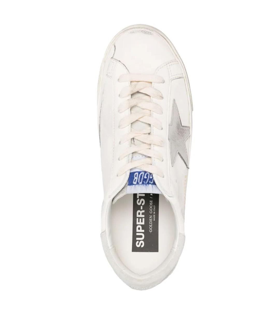 GOLDEN GOOSE Белые кожаные низкие кроссовки / кеды, фото 3