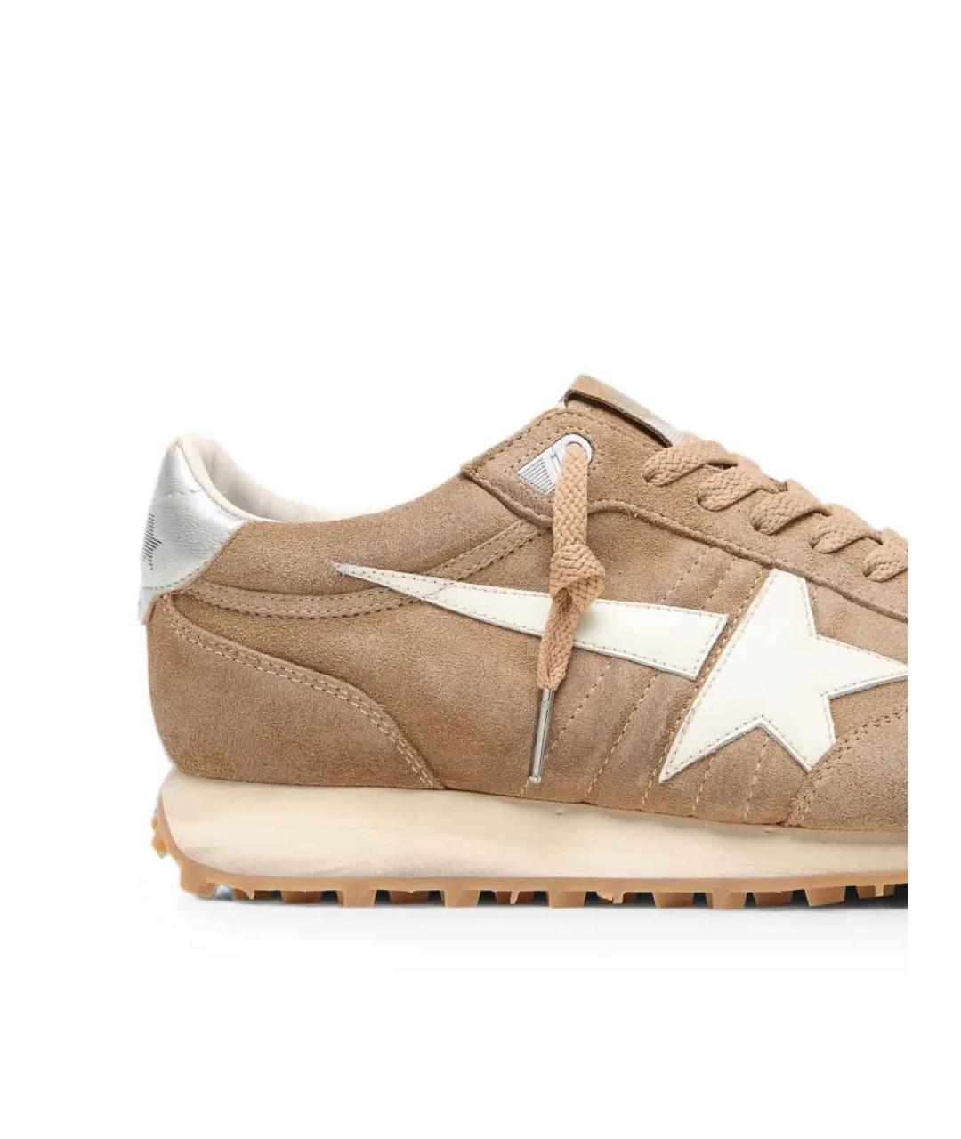 GOLDEN GOOSE Коричневые замшевые низкие кроссовки / кеды, фото 4