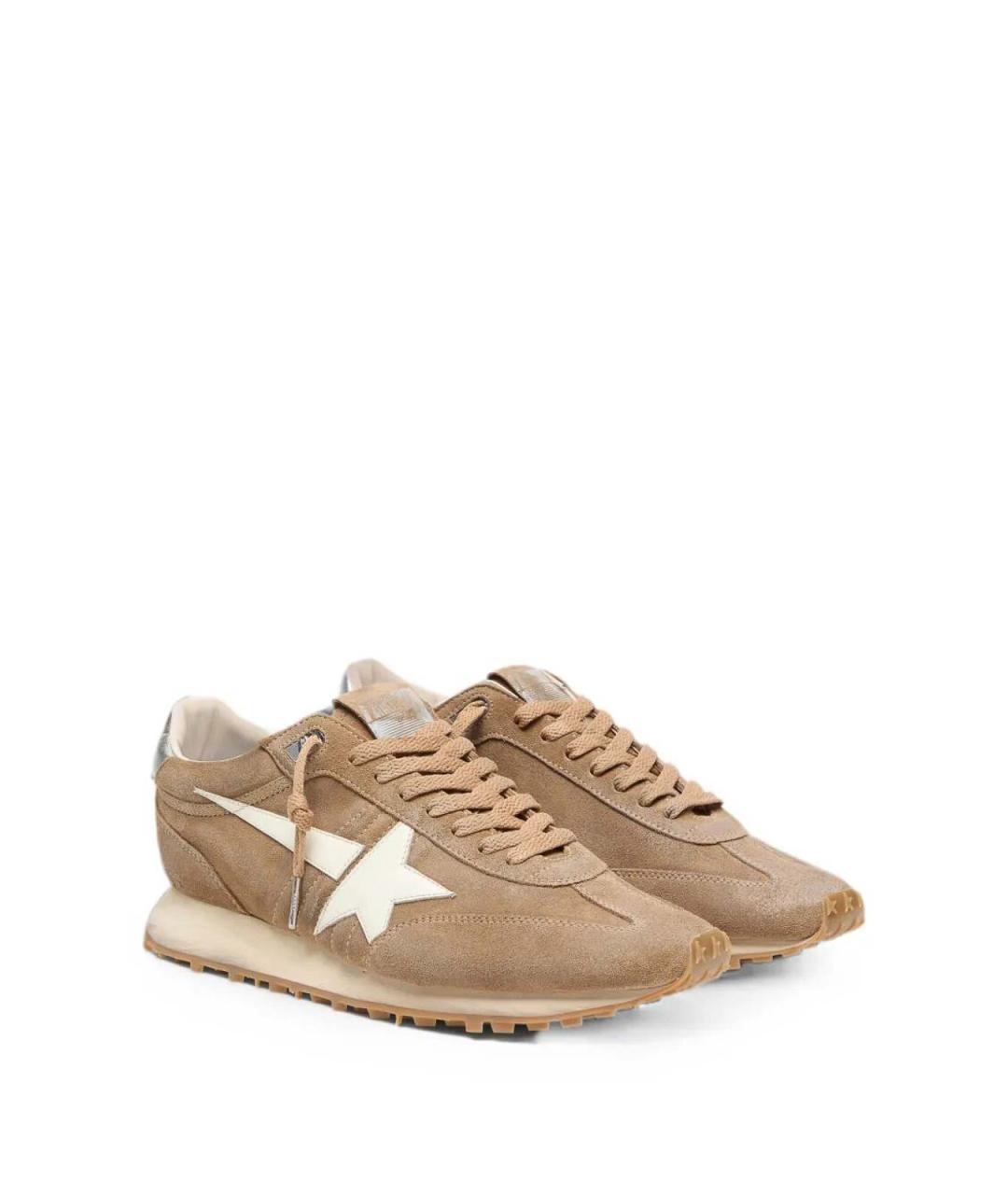 GOLDEN GOOSE Коричневые замшевые низкие кроссовки / кеды, фото 2