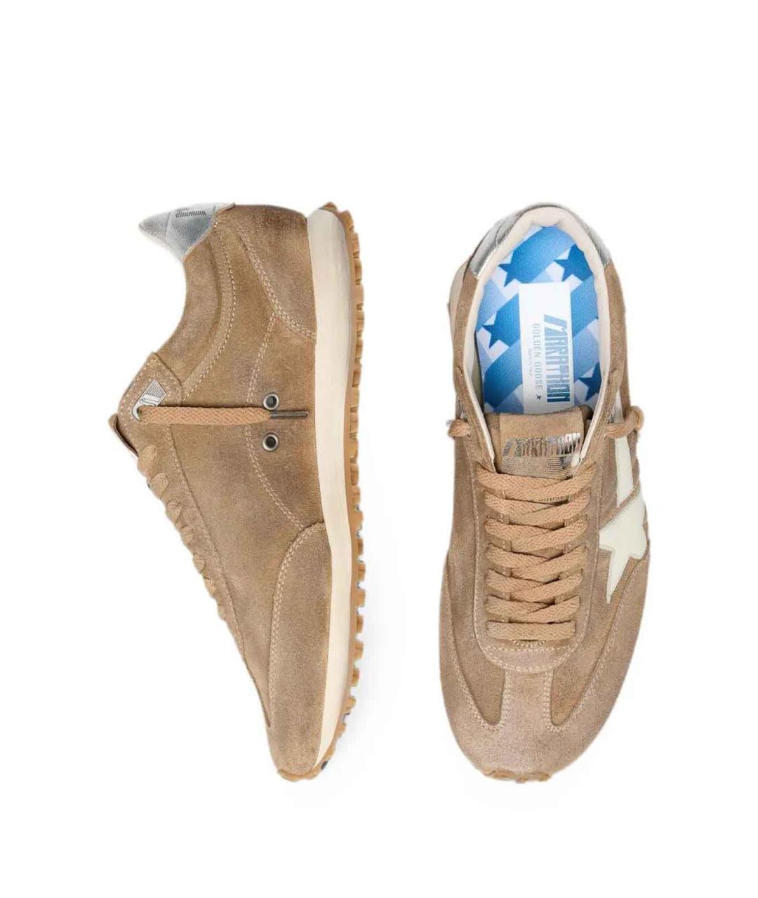 GOLDEN GOOSE Коричневые замшевые низкие кроссовки / кеды, фото 5