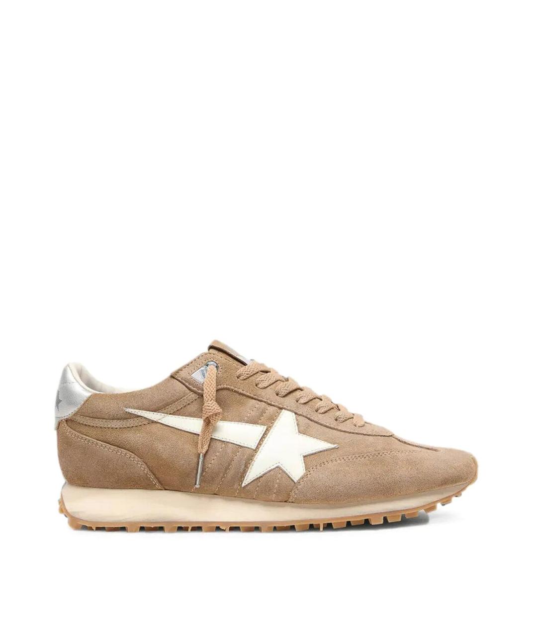 GOLDEN GOOSE Коричневые замшевые низкие кроссовки / кеды, фото 1