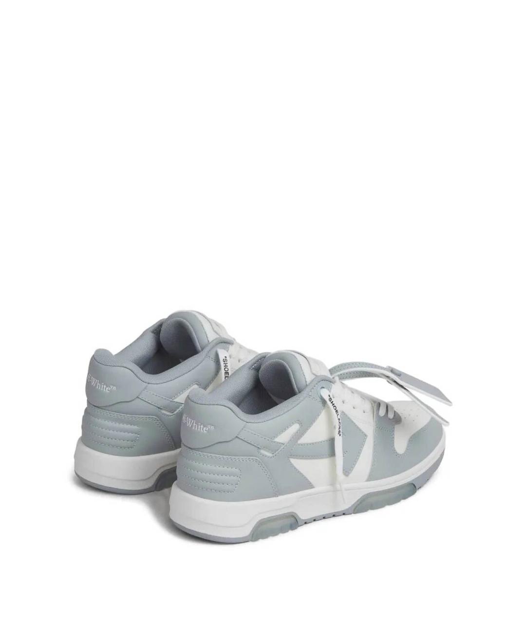 OFF-WHITE Серые кожаные низкие кроссовки / кеды, фото 2