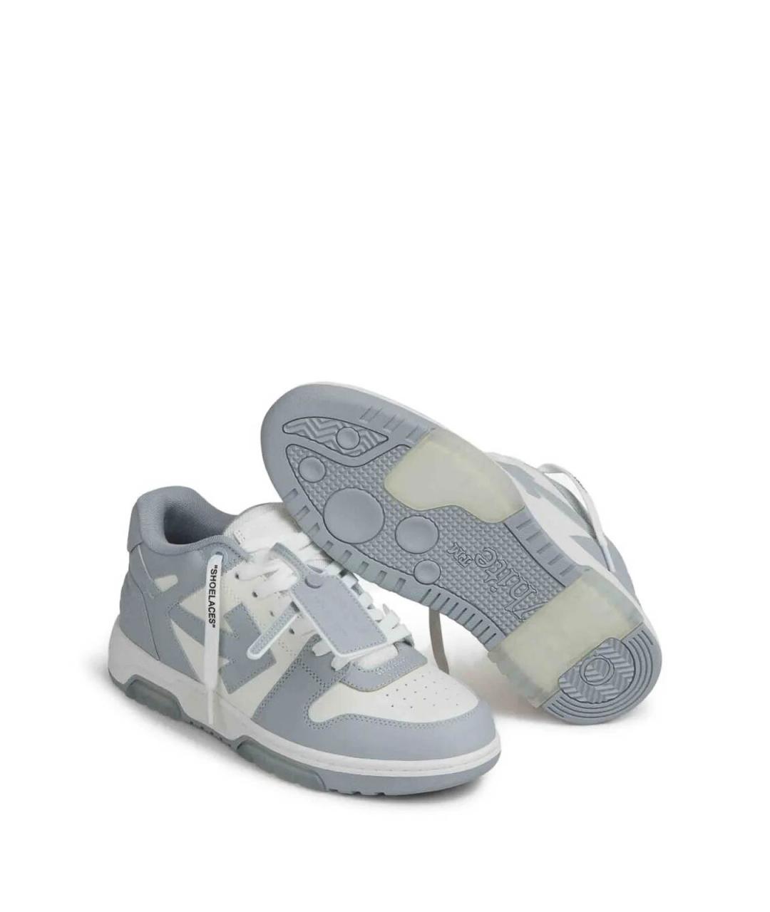 OFF-WHITE Серые кожаные низкие кроссовки / кеды, фото 5