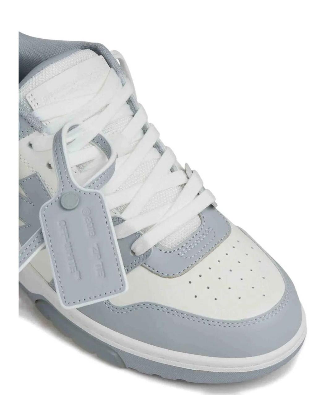 OFF-WHITE Серые кожаные низкие кроссовки / кеды, фото 4