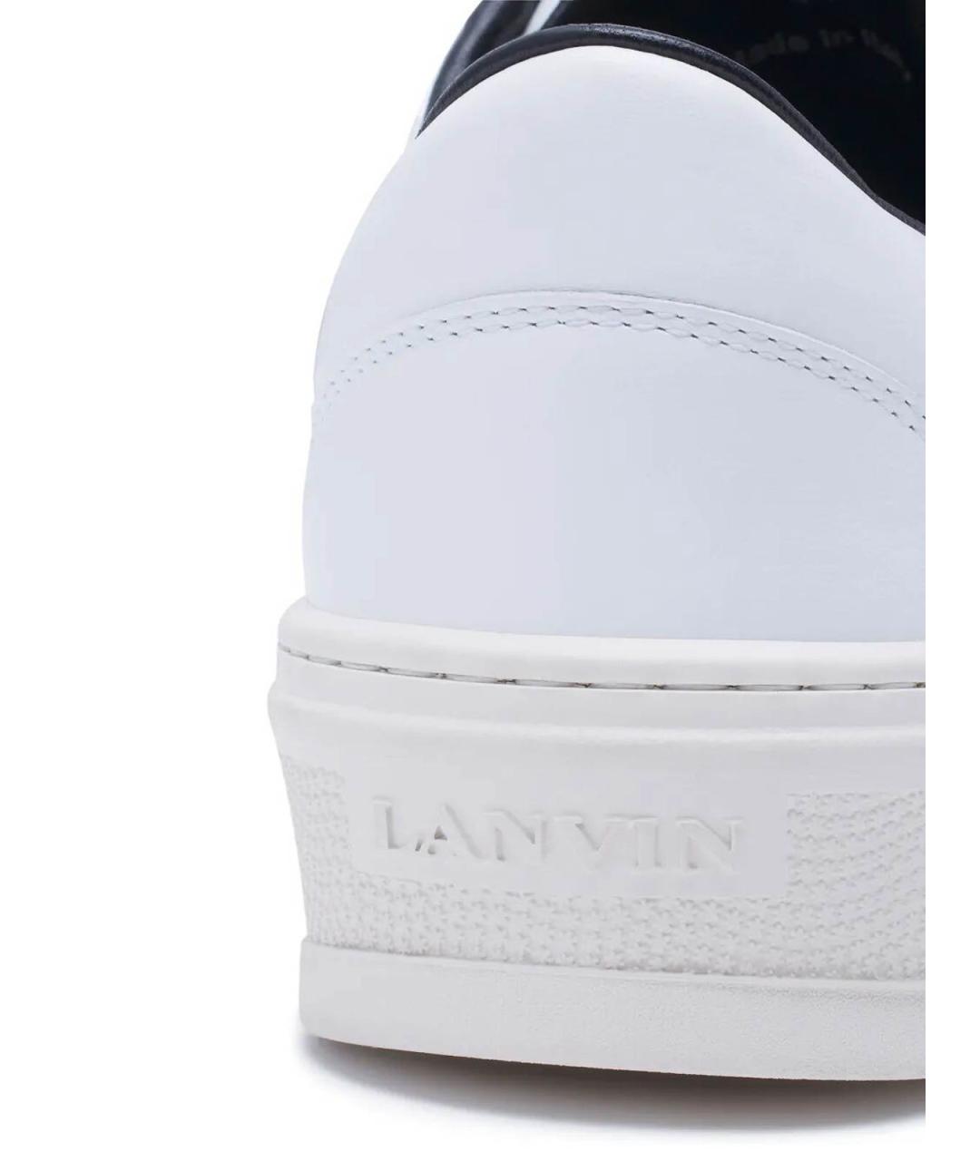 LANVIN Белые кожаные низкие кроссовки / кеды, фото 4
