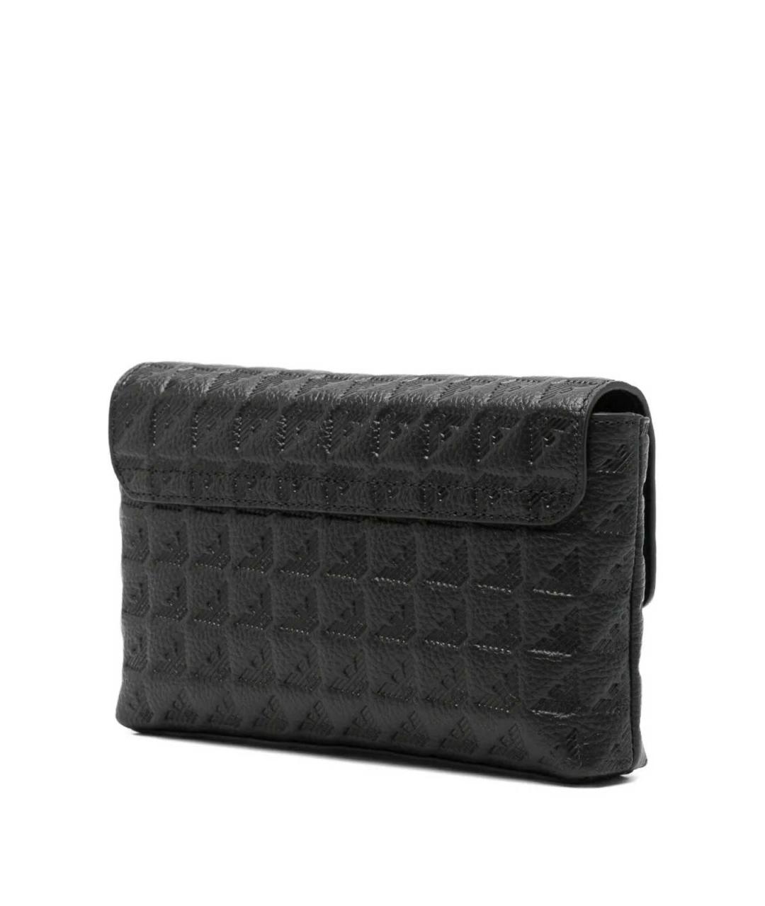EMPORIO ARMANI Черная кожаная сумка на плечо, фото 3