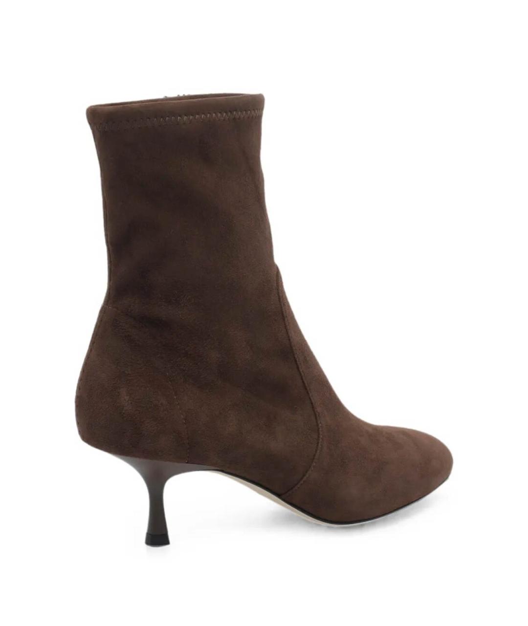 STUART WEITZMAN Коричневые замшевые ботильоны, фото 3