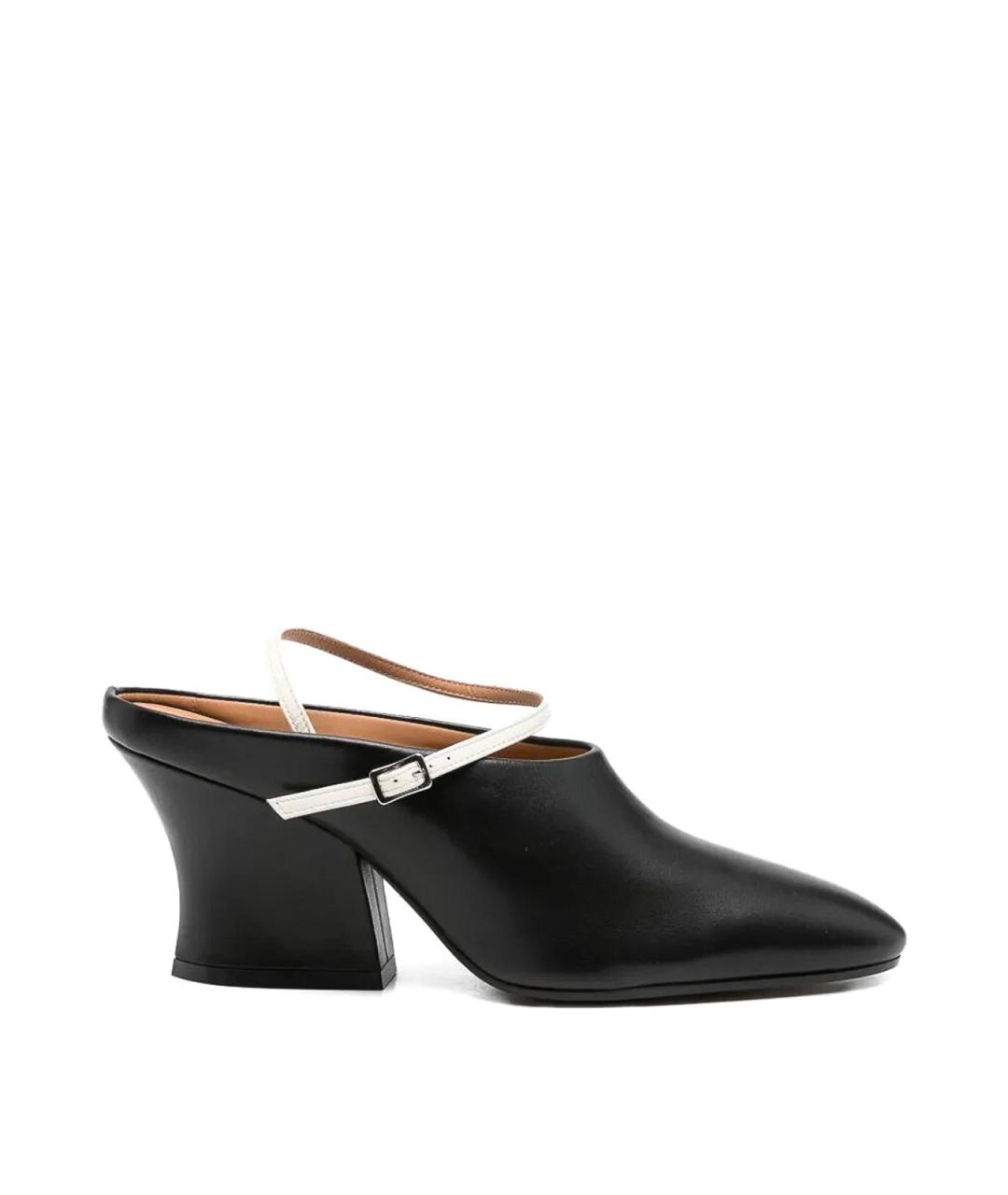 JIL SANDER Синие кожаные мюли, фото 1