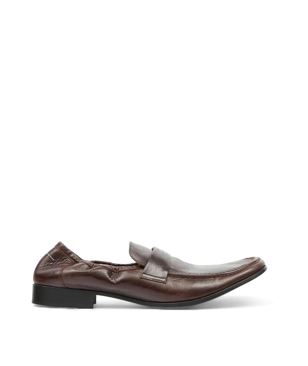 MM6 MAISON MARGIELA Коричневые кожаные лоферы, фото 1