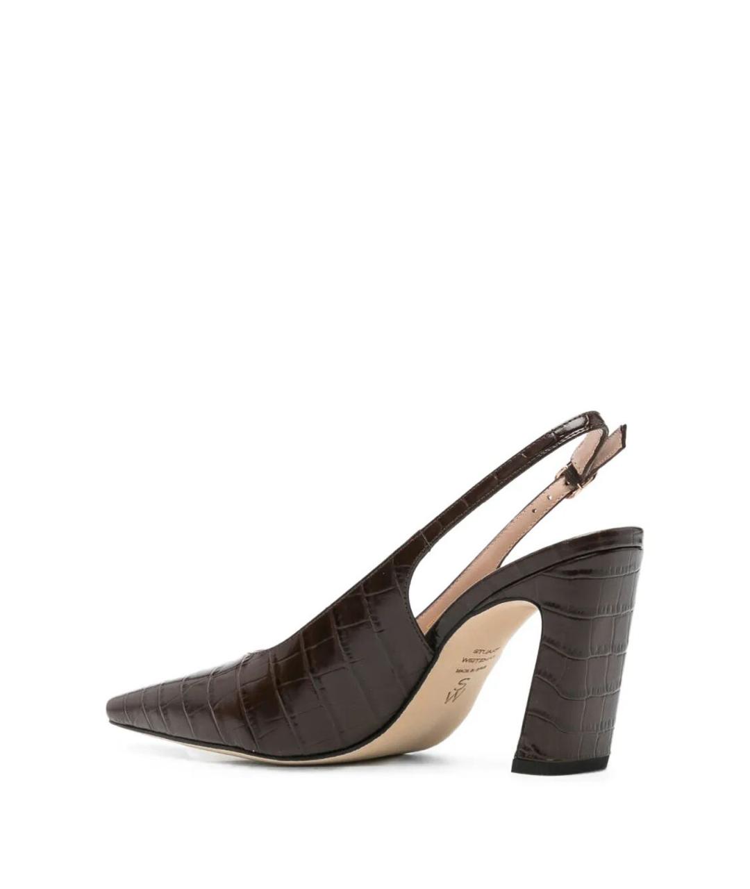 STUART WEITZMAN Коричневые кожаные туфли, фото 4