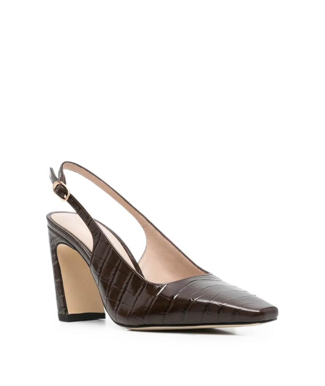 STUART WEITZMAN Коричневые кожаные туфли, фото 2