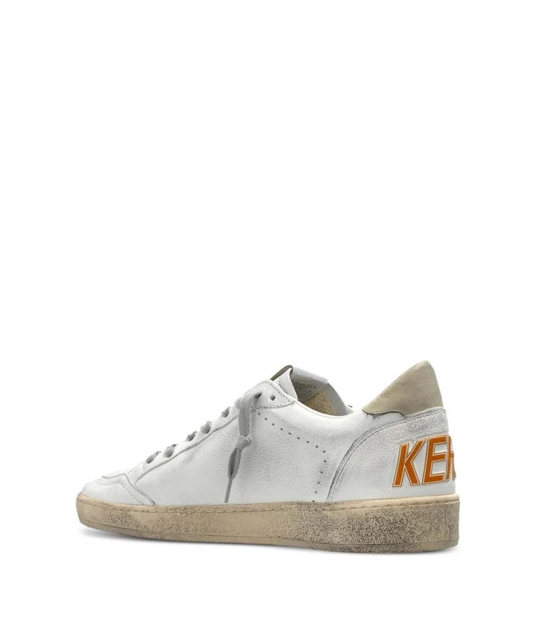 GOLDEN GOOSE Белые кожаные низкие кроссовки / кеды, фото 5