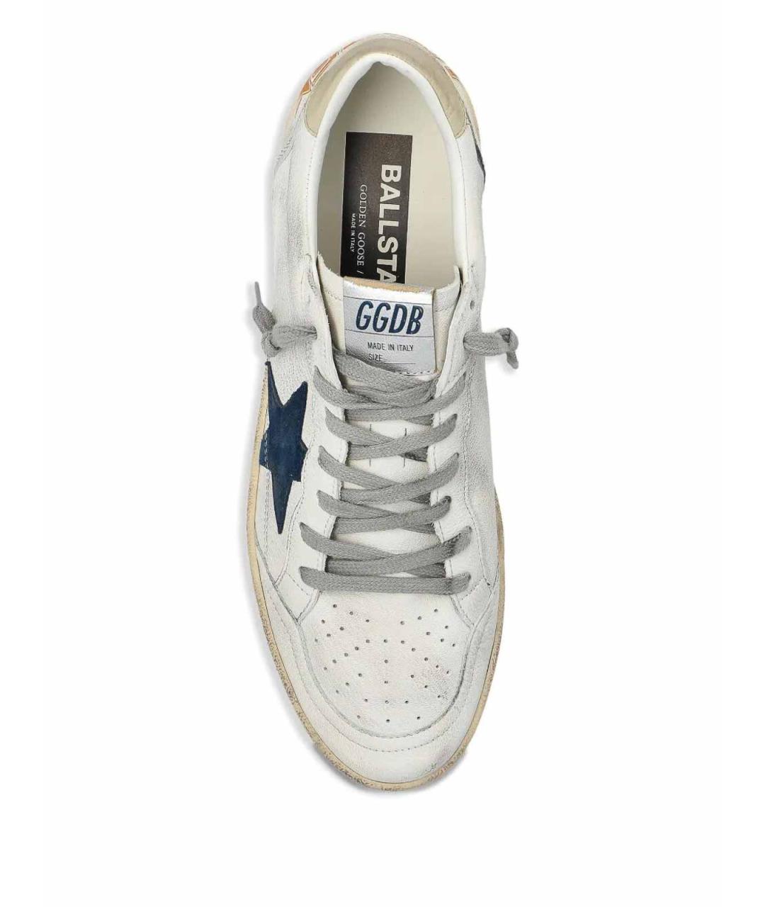 GOLDEN GOOSE Белые кожаные низкие кроссовки / кеды, фото 4