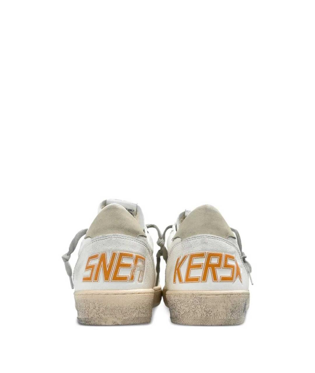 GOLDEN GOOSE Белые кожаные низкие кроссовки / кеды, фото 2