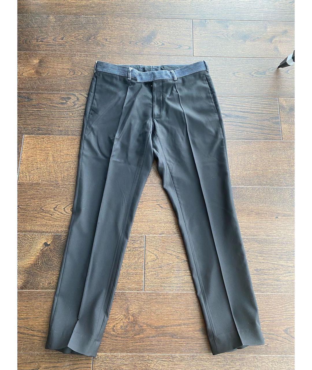CHRISTIAN DIOR Черные шерстяные повседневные брюки, фото 9