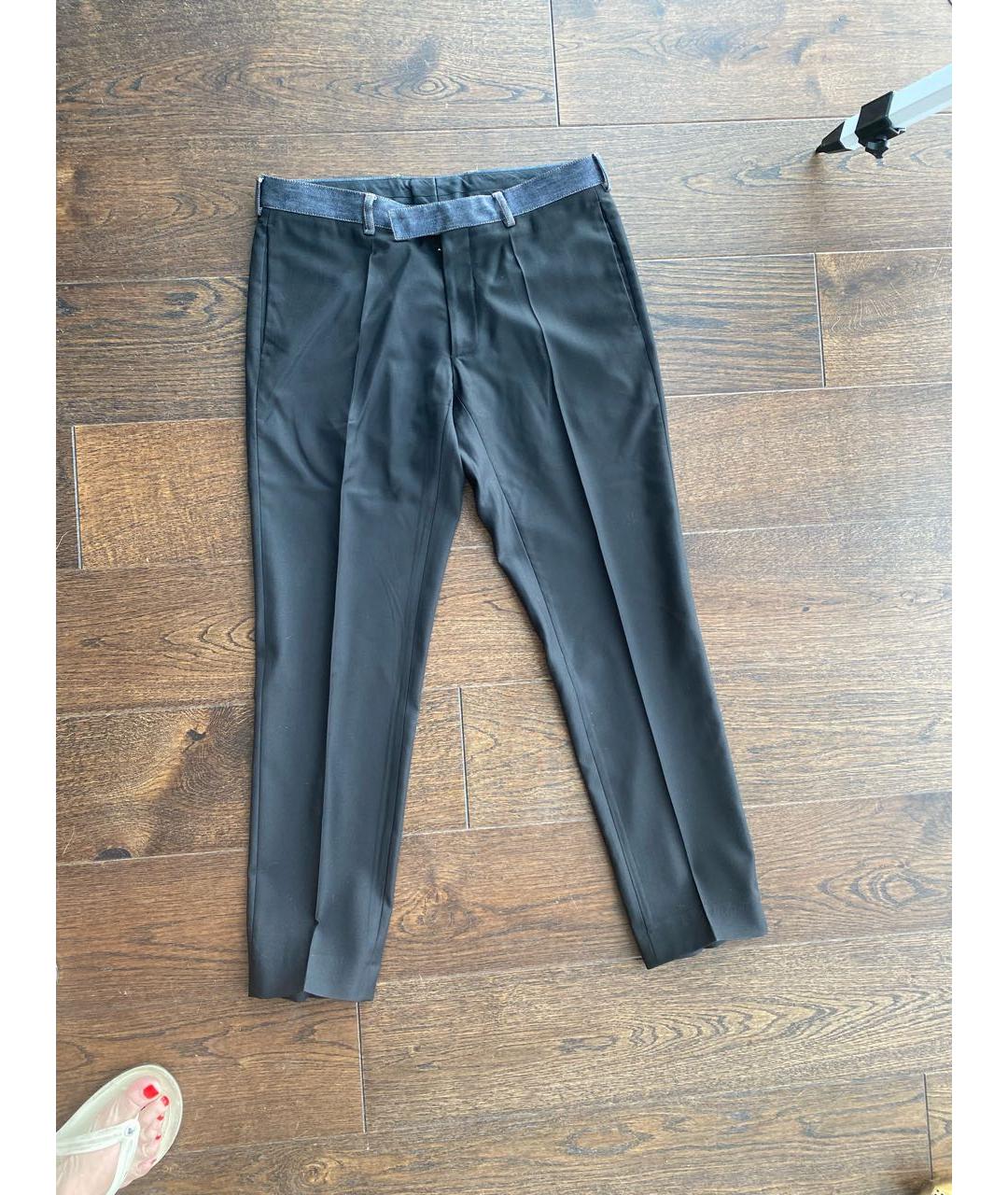 CHRISTIAN DIOR Черные шерстяные повседневные брюки, фото 6