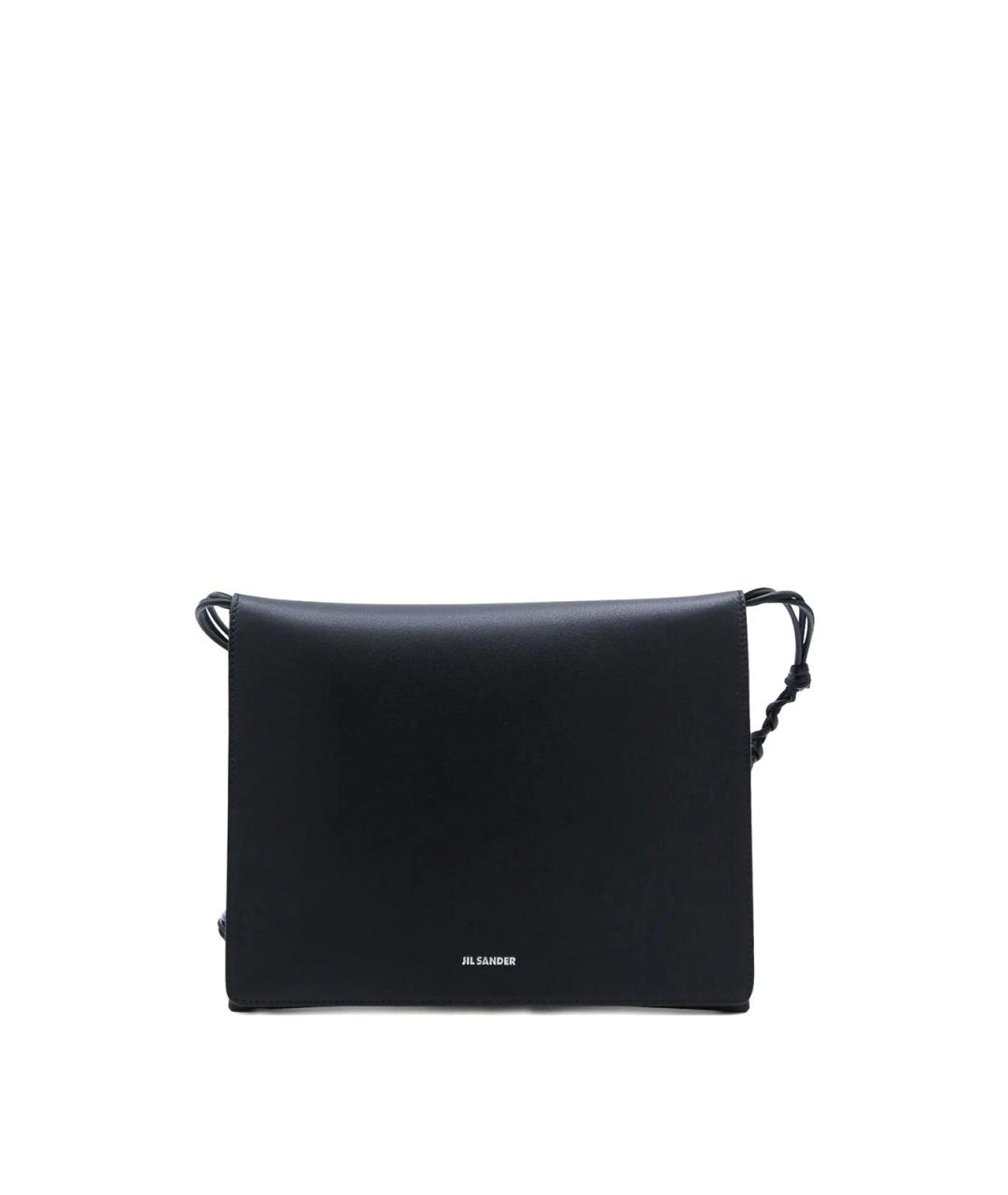 JIL SANDER Черная кожаная сумка на плечо, фото 1
