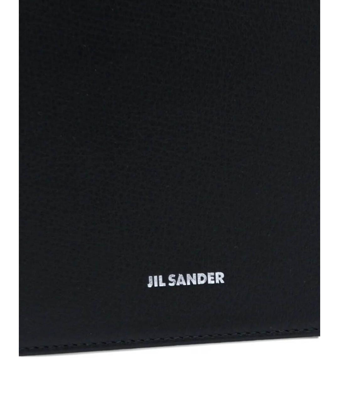 JIL SANDER Черная кожаная сумка на плечо, фото 2