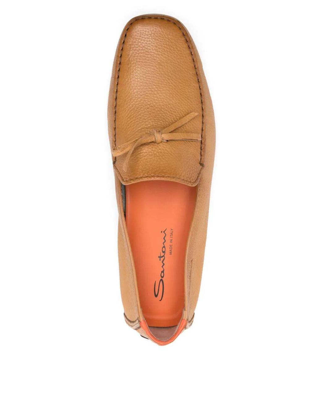 SANTONI Коричневые кожаные лоферы, фото 4