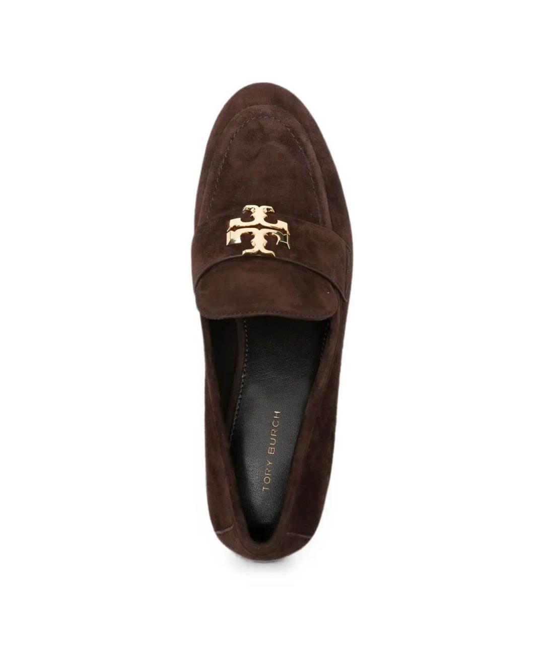 TORY BURCH Коричневые кожаные лоферы, фото 4