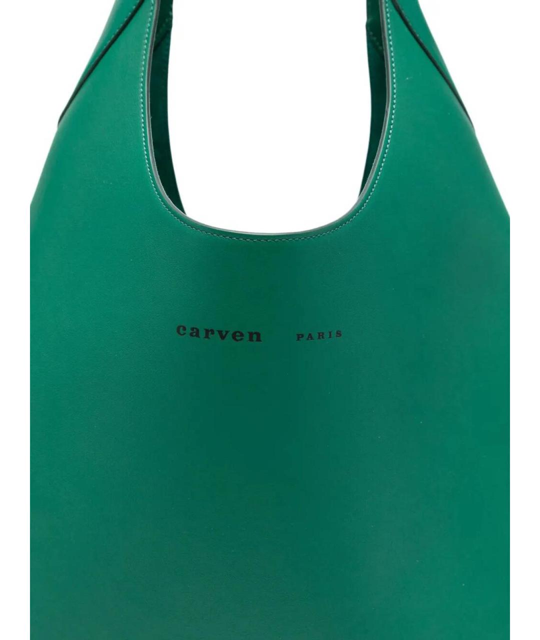 Carven Зеленая кожаная сумка тоут, фото 3